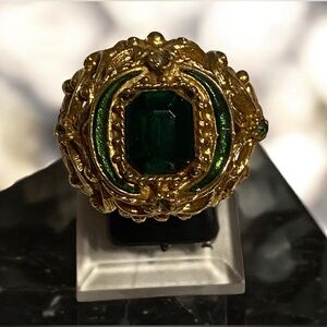 Vintage Costume Fleur De Lis Adjustable Ring #7993